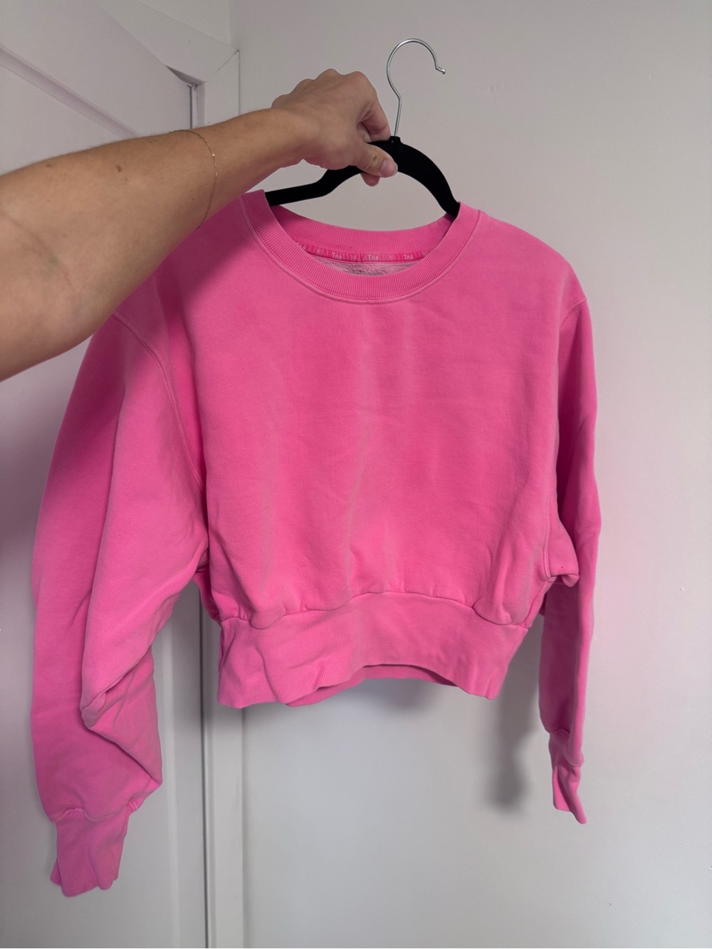TNA Hot Pink Cropped Crewneck
